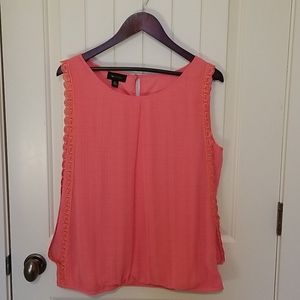 XL coral lace sleeveless blouse